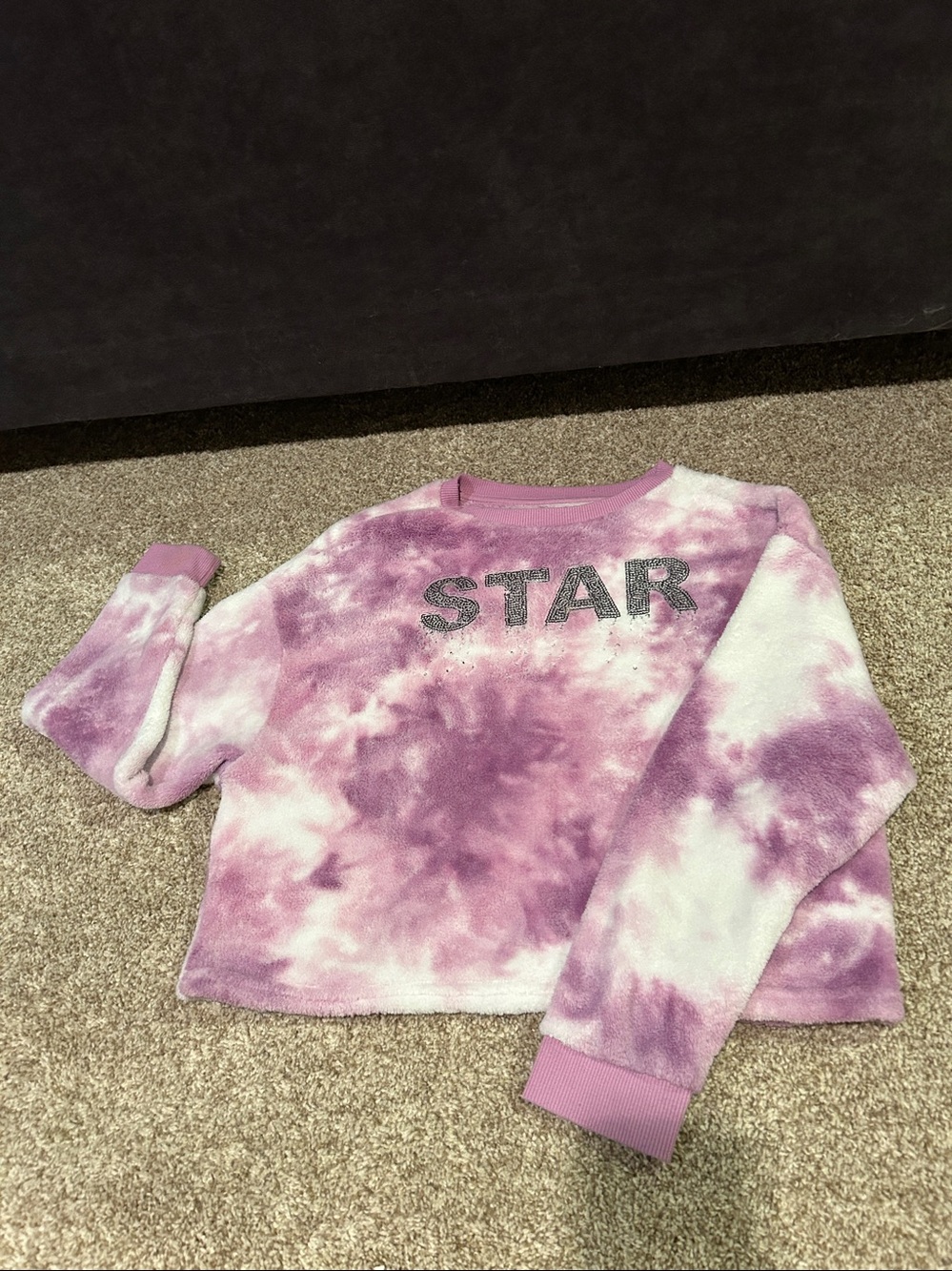 George Lavender and White STAR Plush Pullover